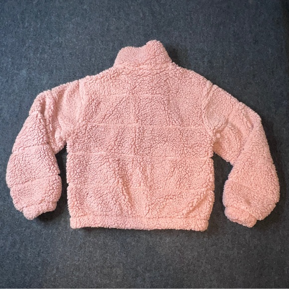 Sage Collective Blush Pink High Pile Pullover Fleece Zip Collar Kangaroo Pocket - Picture 2 of 14